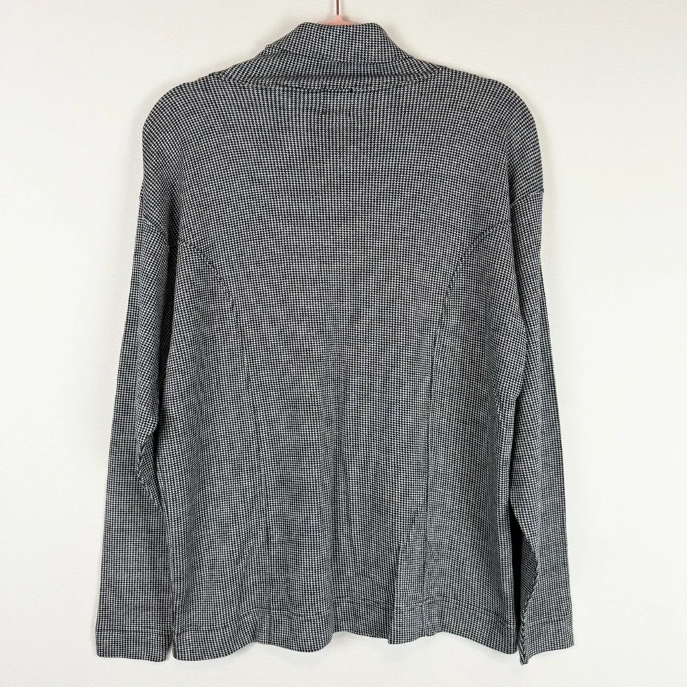 NWT Vintage Gap Houndstooth Turtleneck Long Sleeve Cotton Top Shirt Size Large - Picture 9 of 9
